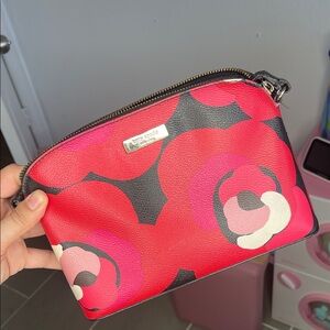 Kate Spade Black and Pink Floral Clutch